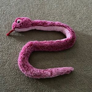 5 ft stuffed pink snake